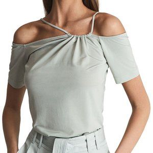 Reiss Cierra Strappy Off-Shoulder Top in Mint Medium